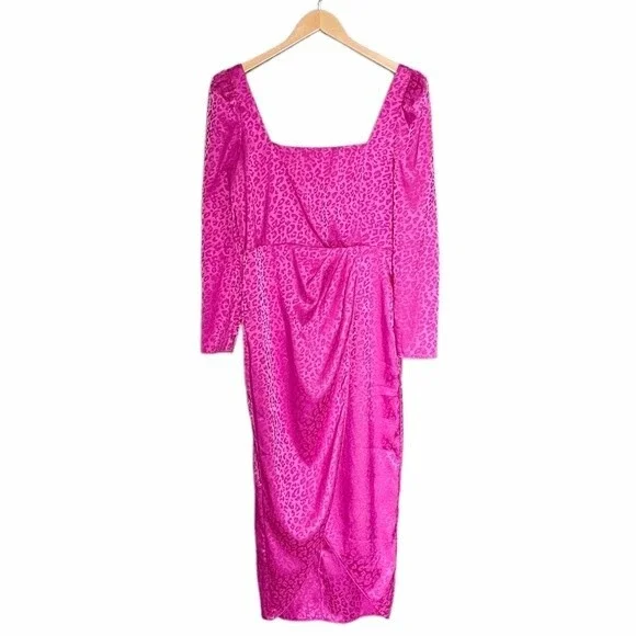 open lace back dress Miessial Women's Elegant Plus Size Satin Maxi Dress Wrap V Neck Leopard  Print Ruffle Trim Maternity Summer Long Dress Pink 18 at Amazon Women's  Clothing store